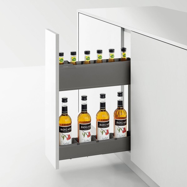 Melora Side Two-layers Pull-out Basket - Highclass Grey